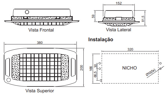 Dimensões Fluxeon 2500LM SE