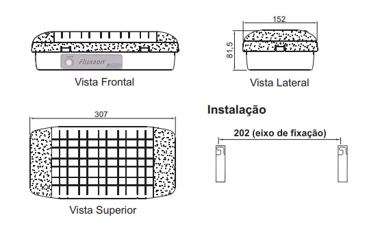Dimensões Fluxeon 2500LM SE